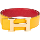 Hermès Reversible Bicolor Courchevel Leather H Belt (85)