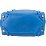 Celine Blue Leather Luggage Handbag