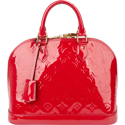 Louis Vuitton Rouge Vernis Monogram Alma PM Handbag
