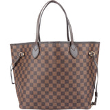 Louis Vuitton Damier Ebene Monogram Neverfull MM Shopper Handbag