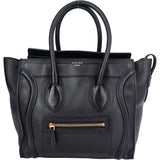 Celine Black Leather Luggage Handbag