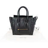 Celine Black Leather Luggage Handbag