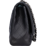 Chanel Quilted Lambskin Palladium Maxi Single Flap Crossbody Bag