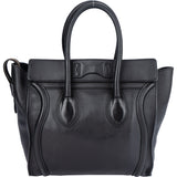 Celine Black Leather Luggage Handbag