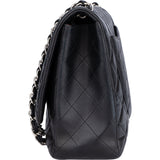 Chanel Quilted Lambskin Palladium Maxi Single Flap Crossbody Bag