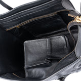 Celine Black Leather Luggage Handbag