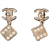 Chanel Crystal Dice Earrings