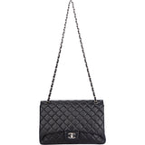 Chanel Quilted Lambskin Palladium Maxi Single Flap Crossbody Bag