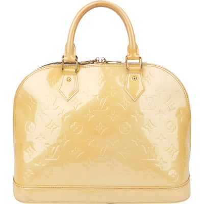 Louis Vuitton Jaune Vernis Monogram Alma PM Handbag