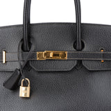 Hermès Noir Ardennes Leather Birkin 35 Handbag