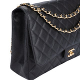 Chanel Quilted Caviar Leather Maxi Single Flap Crossbody Bag