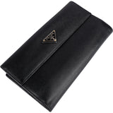 Prada Saffiano Leather Triangel Continental Wallet