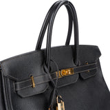 Hermès Noir Ardennes Leather Birkin 35 Handbag