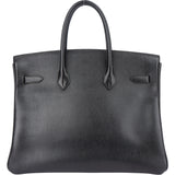 Hermès Noir Ardennes Leather Birkin 35 Handbag