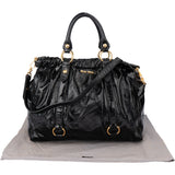 Miu Miu Black Patent Leather City Handbag