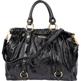Miu Miu Black Patent Leather City Handbag