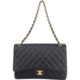 Chanel Quilted Caviar Leather Maxi Single Flap Crossbody Bag