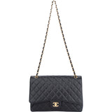 Chanel Quilted Caviar Leather Maxi Single Flap Crossbody Bag