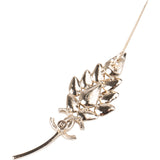 Chanel Crystal Leaf CC Brooch