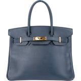 Hermès Bleu Epsom Leather Birkin 30 Handbag