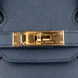 Hermès Bleu Epsom Leather Birkin 30 Handbag