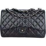 Chanel Quilted Lambskin Jumbo Single Flap Crossbody Bag