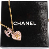 Chanel Crystal CC Heart Necklace