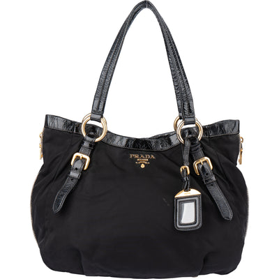 Prada Black Nylon Zipper Handbag