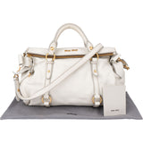 Miu Miu White Leather City Handbag