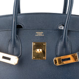 Hermès Bleu Epsom Leather Birkin 30 Handbag