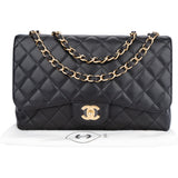 Chanel Quilted Caviar Leather Jumbo Single Flap Crossbody Bag