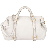 Miu Miu White Leather City Handbag
