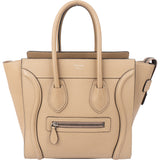 Céline Taupe Leather Luggage Handbag