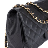 Chanel Quilted Caviar Leather Jumbo Single Flap Crossbody Bag