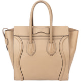 Céline Taupe Leather Luggage Handbag