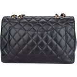 Chanel Quilted Caviar Leather Jumbo Single Flap Crossbody Bag