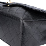 Chanel Quilted Caviar Leather Jumbo Single Flap Crossbody Bag