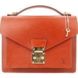 Louis Vuitton Cognac Epi Leather Monceau Handbag