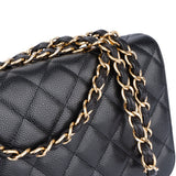 Chanel Quilted Caviar Leather Jumbo Single Flap Crossbody Bag