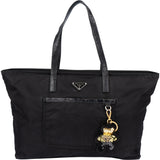 Prada Black Nylon Triangle Shopper Handbag