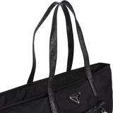 Prada Black Nylon Triangle Shopper Handbag