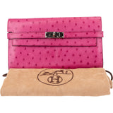 Hermès Fuchsia Ostrich Leather Kelly Wallet