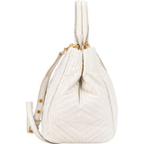 Miu Miu Quilted White Leather Trapu City Handbag