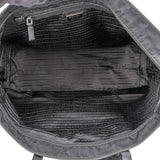 Prada Black Nylon Triangle Shopper Handbag