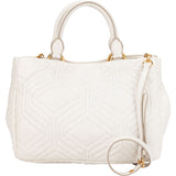 Miu Miu Quilted White Leather Trapu City Handbag