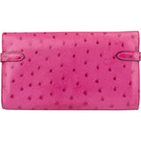 Hermès Fuchsia Ostrich Leather Kelly Wallet