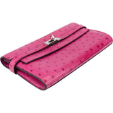 Hermès Fuchsia Ostrich Leather Kelly Wallet