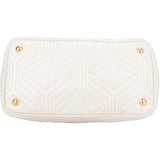 Miu Miu Quilted White Leather Trapu City Handbag