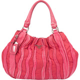 Prada Pink Nylon Leather Mix Handbag