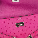 Hermès Fuchsia Ostrich Leather Kelly Wallet